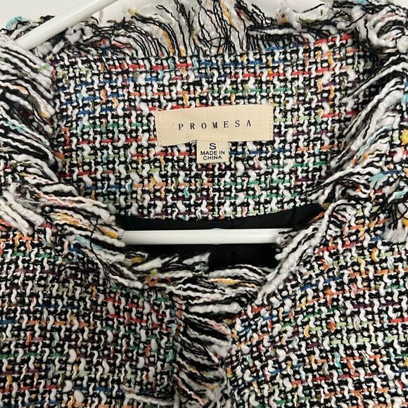 NWOT Need for Tweed Chic Frayed Multicolor Tweed Jacket - Picture 4 of 10